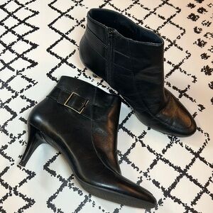 TALBOTS Black Leather Ankle Boots - US Size 8 B - EUC